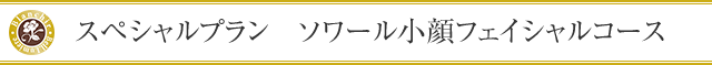 ソワール小顔フェイシャルコース