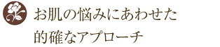 お肌の悩みに合わせた的確なアプローチ